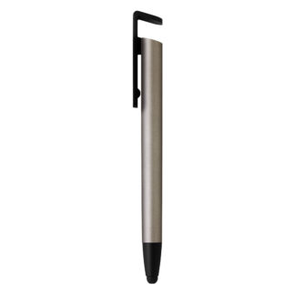 HALTER, plastična "touch" hemijska olovka sa držačem za mobilni telefon, tamno siva