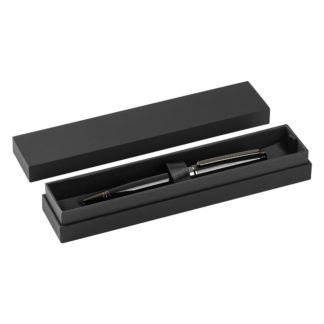 ASTER, metalna hemijska olovka u poklon kutiji, crna