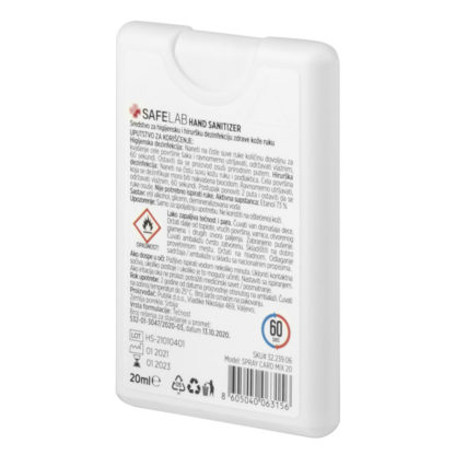 SPRAY CARD 20, antibakterijska tečnost za dezinfekciju ruku, 20 ml, 50/1, beli