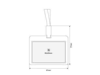 HOLDING, plastični uložak za identifikacionu karticu sa trakicom, crveni