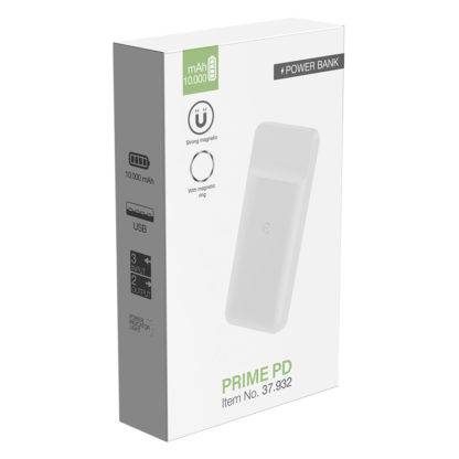 PRIME PD, pomoćna baterija, 10000 mah, bela