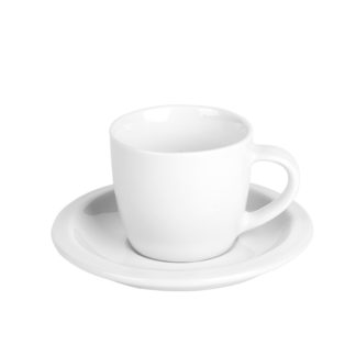 MOMENTO MINI, porcelanska šolja i tacna za "espresso" kafu, 100 ml, bela