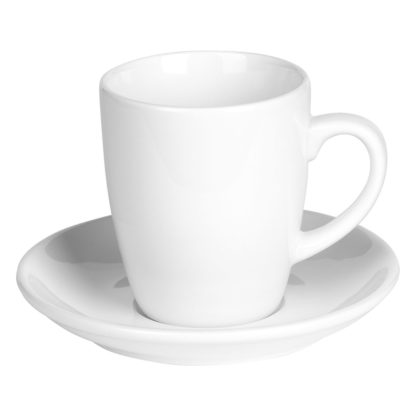 LUNGO, porcelanska šolja i tacna za "cappuccino" kafu, 150 ml, bela