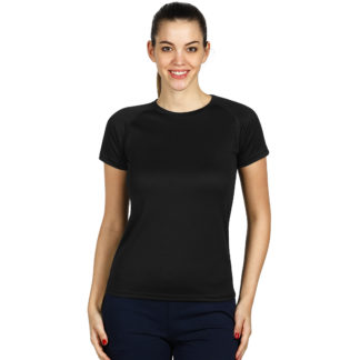 RECORD LADY, ženska sportska majica sa raglan rukavima, crna