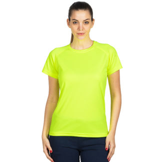 RECORD LADY, ženska sportska majica sa raglan rukavima, neon žuta