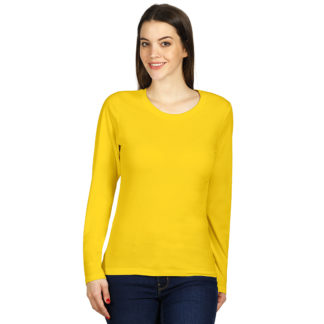 MISS, ženska pamučna majica dugih rukava, žuta