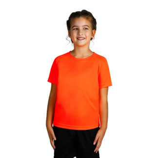 RECORD KIDS, dečja sportska majica sa raglan rukavima, neon narandžasta
