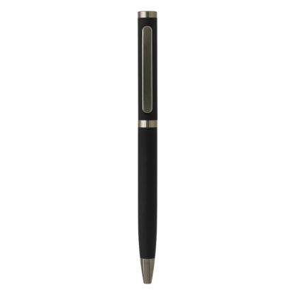 AMBASADOR, metalna hemijska olovka sa papirnom navlakom, crna