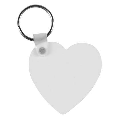SUBLI MDF HEART, mdf privezak za ključeve, beli