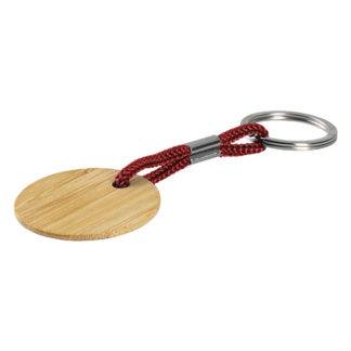 LOG, drveni privezak za ključeve, crveni