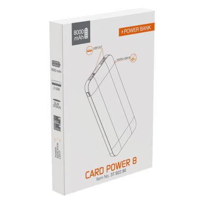 CARD POWER 8, pomoćna baterija, 8.000 mah, bela