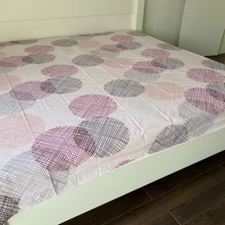 Čaršav Ranforce 220x240cm bez lastiša Pink circle