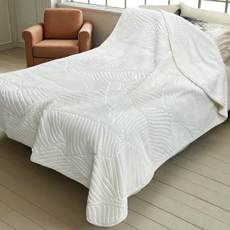 Ćebe Merinos 220x160cm A14 List Priljavo bela boja