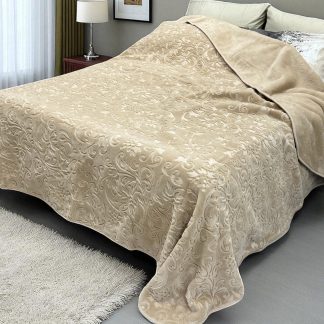 Ćebe Merinos 220x160cm A8 Cvet Krem boja