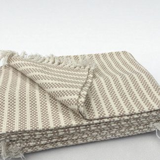 Fleker-prekrivač garnitura Terracotta (trosed-dvosed-fotelja) Krem/bela boja